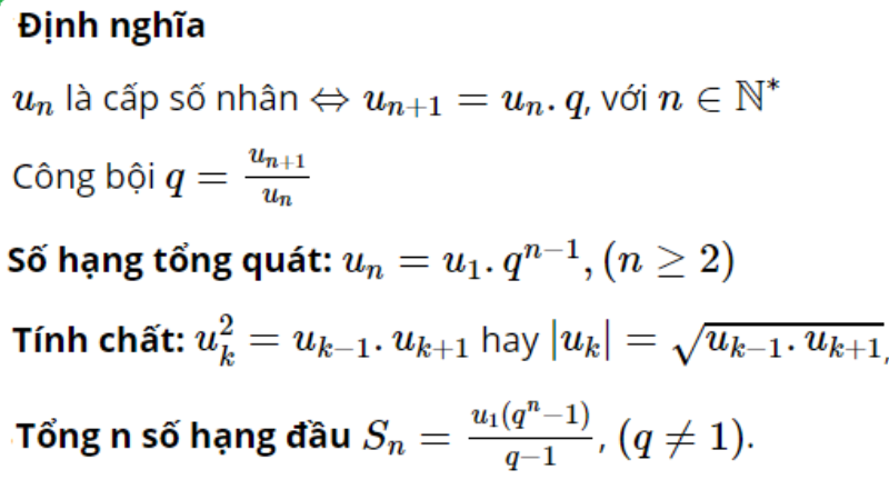 công thức tính tổng cấp số nhân