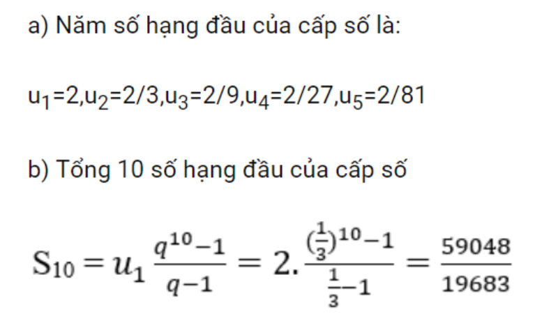 công thức tính tổng cấp số nhân