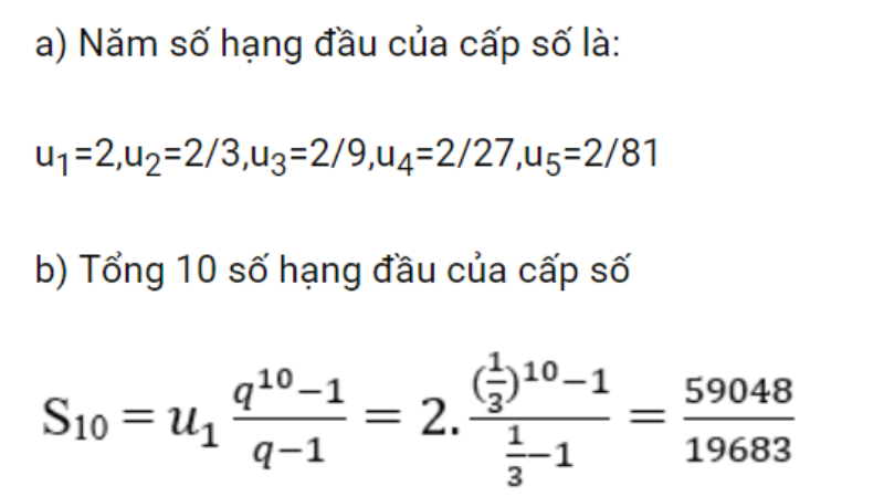 công thức tính tổng của cấp số nhân