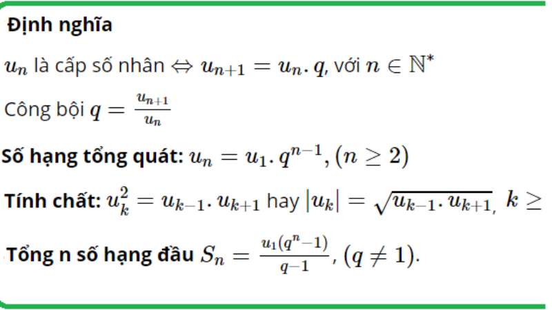 công thức tổng quát của cấp số nhân