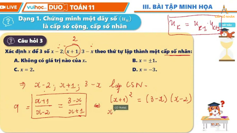 công thức của cấp số nhân